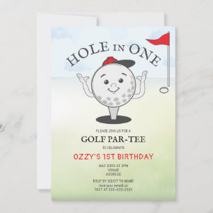 Golf Hole in One 1. Geburtstag Par-Tee Einladung