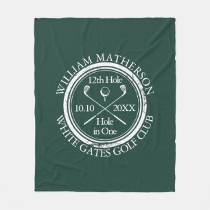 Golf Hole in One Emerald Green Fleecedecke