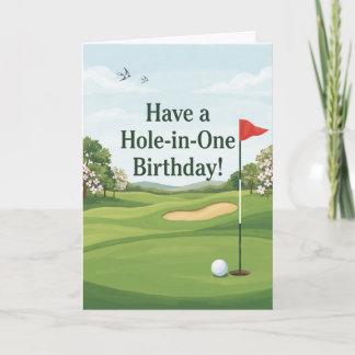 Golf Hole-in-One Geburtstag Karte