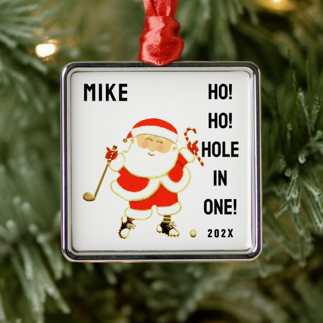 Golf Hole-in-one Keepake Silbernes Ornament (Baum)