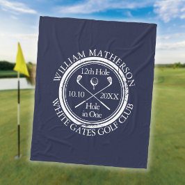 Golf Hole in One Royal Blue Personalisiert Fleecedecke