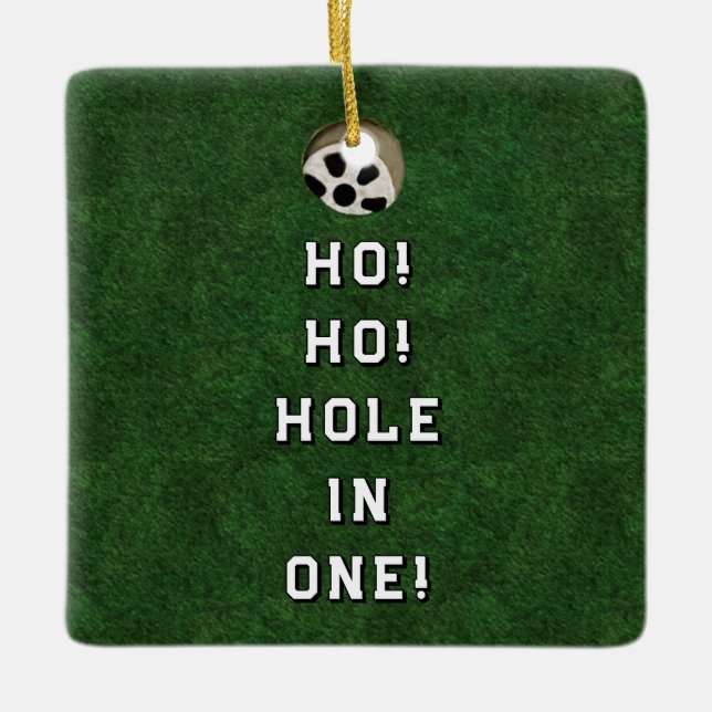 Golf Hole-in-one Sammelbar. Keramikornament (Vorderseite)