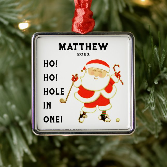 Golf Hole-in-one Silbernes Ornament (Baum)