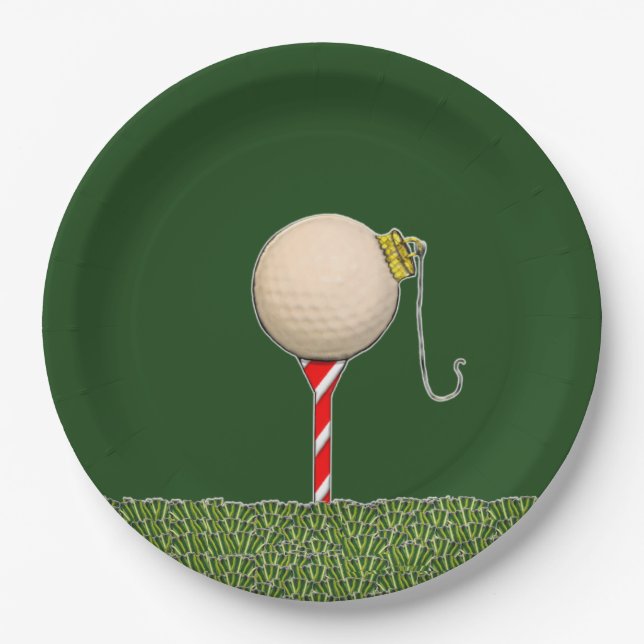 Golf Holiday Party Pappteller (Vorderseite)