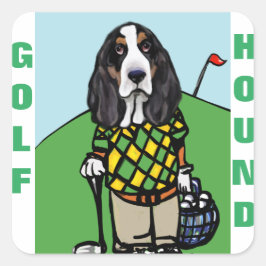 GOLF HOUND QUADRATISCHER AUFKLEBER