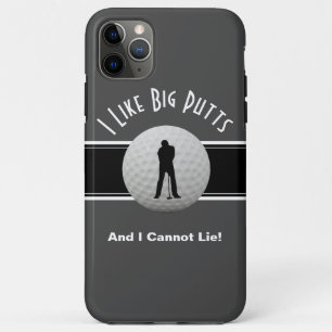 Golf I like Big Putts Spaß Spaß Schwarz Grau Weiß Case-Mate iPhone Hülle