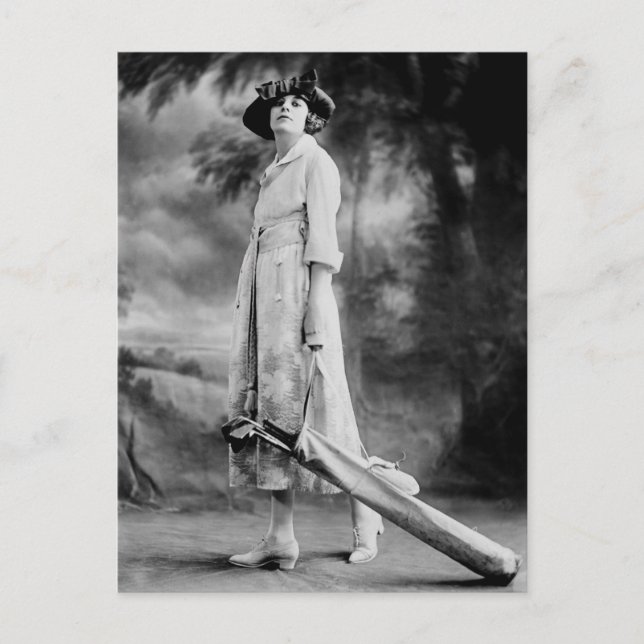 Golf im Stil der 1920er Jahre Postkarte (Vorderseite)