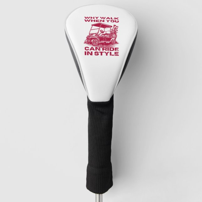 Golf im Stil Funny Golf Cart Headcover (Vorderseite)