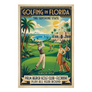 Golf in Florida – Palm Beach 1934 Poster