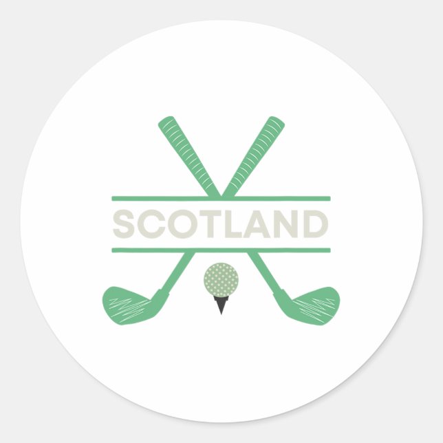 Golf in Schottland Runder Aufkleber (Vorderseite)