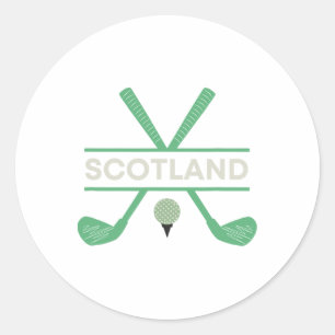 Golf in Schottland Runder Aufkleber
