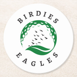 Golf-Infusion | Birdies | Adlerlogo Runder Pappuntersetzer