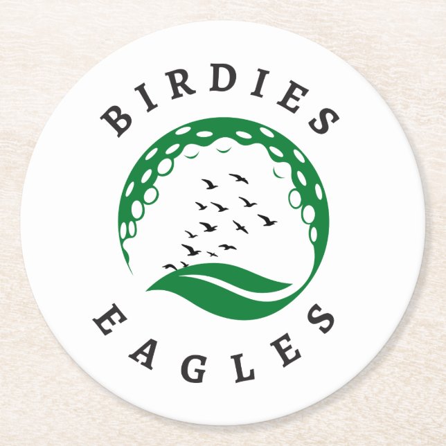 Golf-Infusion | Birdies | Adlerlogo Runder Pappuntersetzer (Vorderseite)