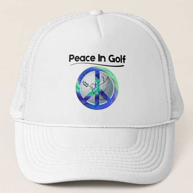 Golf Infusion "Peace in Golf" Golfer Truckerkappe (Vorderseite)