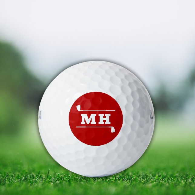 Golf Initialen Klassisch Elegant Sportlich Bold Ro Golfball (Bold collegiate style with a modern edge. Personalized initials make it uniquely yours.)