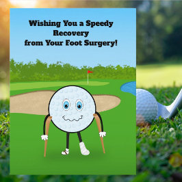 Golf Injury Foot Recovery Humorous Get Well Postkarte