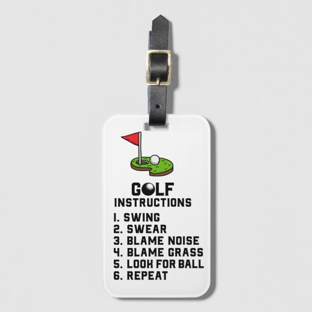 Golf Instruction Swing Sweet am Flag Loch auf grün Gepäckanhänger (Vorderseite Vertikal)