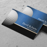 Golf Instructor Beruflich Blue Metal Sport Visitenkarte<br><div class="desc">Golf Instructor Beruflich Black & Blue Business Card.</div>