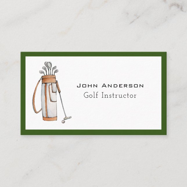Golf Instructor Business Card Visitenkarte (Vorderseite)