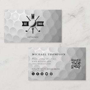 Golf Instructor Business Social Media QR Code  Visitenkarte