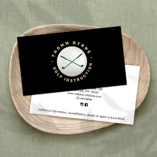 Golf Instructor, Golf Ball Clubs Business Card Visitenkarte