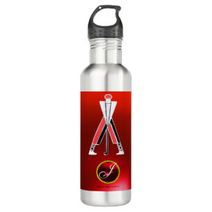 GOLF INSTRUCTOR RED RUBY MONOGRAM EDELSTAHLFLASCHE