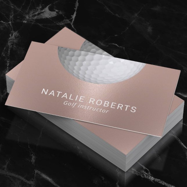 Golf Instructor Rose Gold Beruflich Sport Visitenkarte (Von Creator hochgeladen)