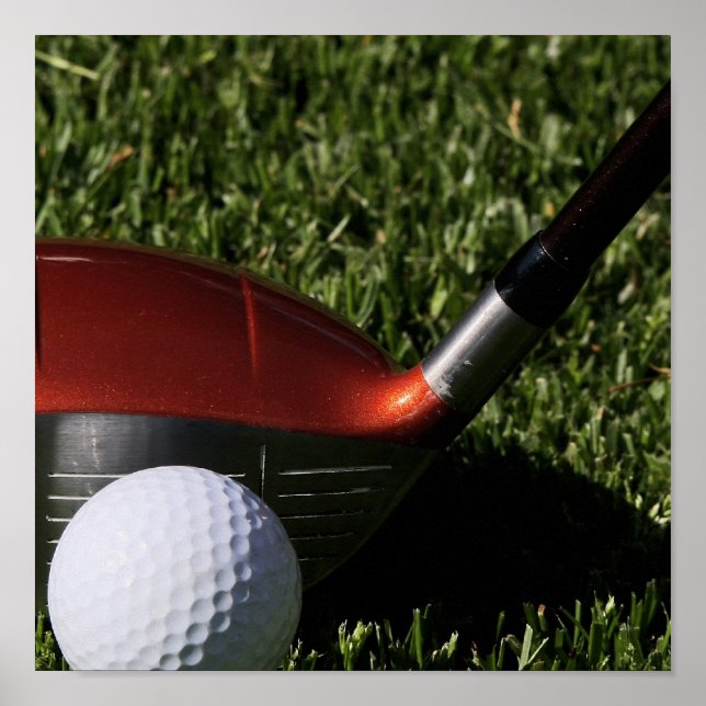Golf Iron and Ball Print Poster (Vorne)