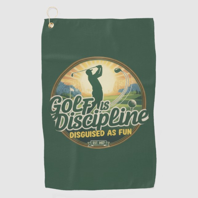 Golf Is Discipline Disguised as Fun Golfhandtuch (Vorderseite)