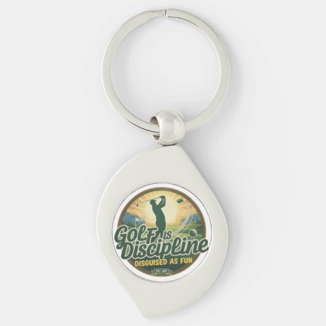 Golf Is Discipline Disguised as Fun Schlüsselanhänger (Vorderseite)