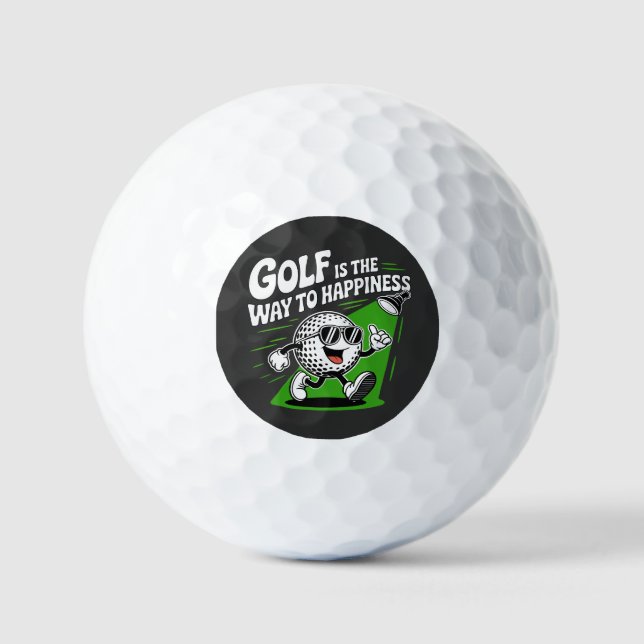 Golf is the way to happiness golfball (Vorderseite)