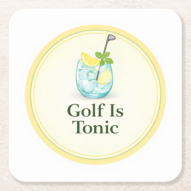 Golf Is Tonic | Golf Drinkware Untersetzer (Vorderseite)