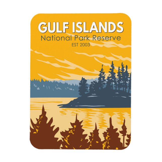 Golf Islands National Park Reserve Kanada Vintag Magnet (Vertikal)