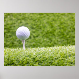 Golf ist auf grünem Grasboden Poster