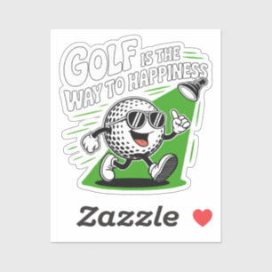 Golf ist der Weg zum Glück Aufkleber