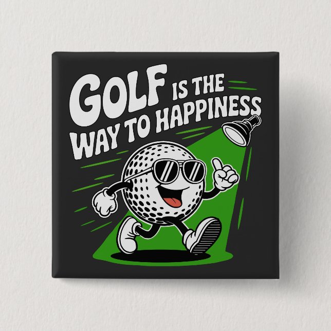 Golf ist der Weg zum Glück Button (Vorderseite)