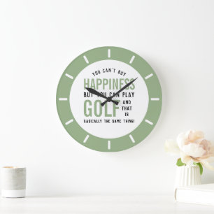 Golf ist Glück Funny Golf Lover Große Wanduhr