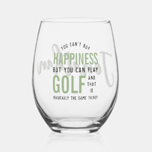 Golf ist Glück Funny Golf Lover Personalisiert Weinglas Ohne Stiel