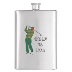 GOLF ist LIFE, Golfer, Club, Golf Zitat Flachmann