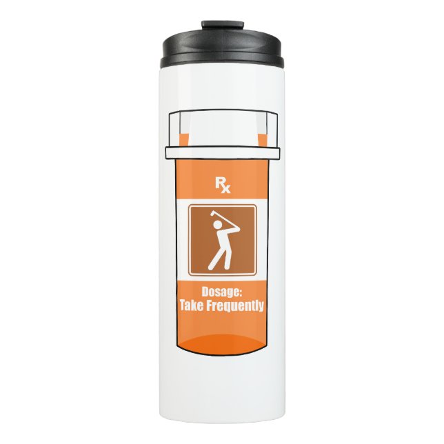 Golf ist mein Medikament Thermosbecher (Vorderseite)