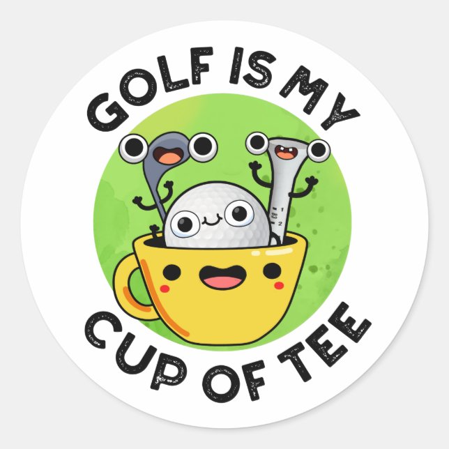 Golf ist mein T-Shirt Funny Golf Pun Runder Aufkleber (Vorderseite)