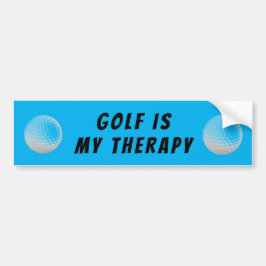 Golf ist meine Therapie blau Autoaufkleber