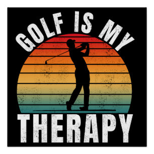 Golf ist meine Therapie Lustige Vintage-Typografie Poster