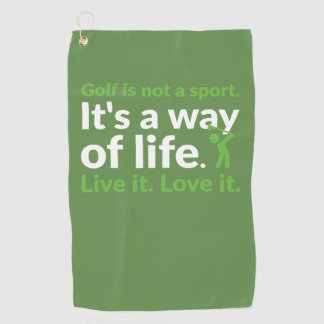Golf ist nicht ein Sport. Es ist eine Lebensart. Golfhandtuch