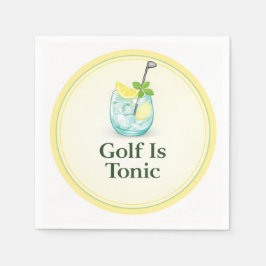 Golf ist Tonic - Zitronen Minze Glas Design Servie Serviette