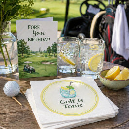 Golf ist Tonic - Zitronen-Minze-Glas-Design Servie Serviette