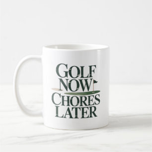 Golf Jetzt Später Hausarbeiten Retro Golf Humor Kaffeetasse