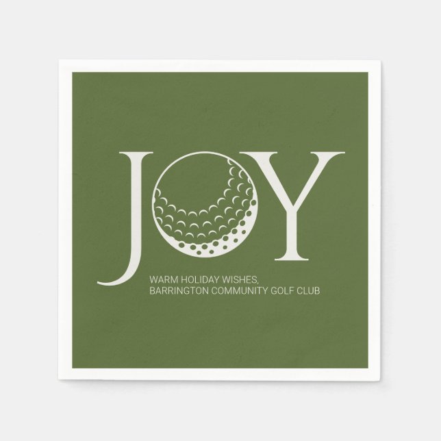 Golf Joy & Peace Green Weihnachten Serviette (Vorderseite)