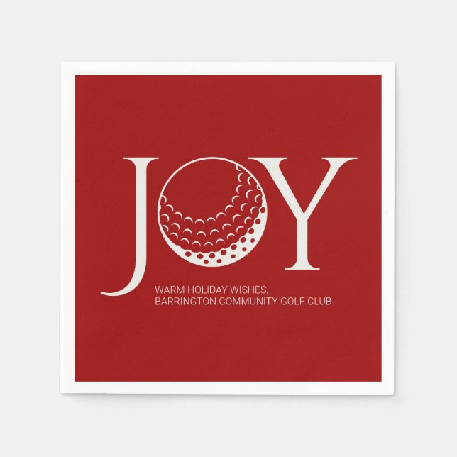 Golf Joy & Peace Red Christmas Serviette (Vorderseite)