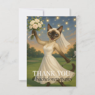 Golf Junggeselinnen-Abschied für Cat Lovers Vielen Dankeskarte